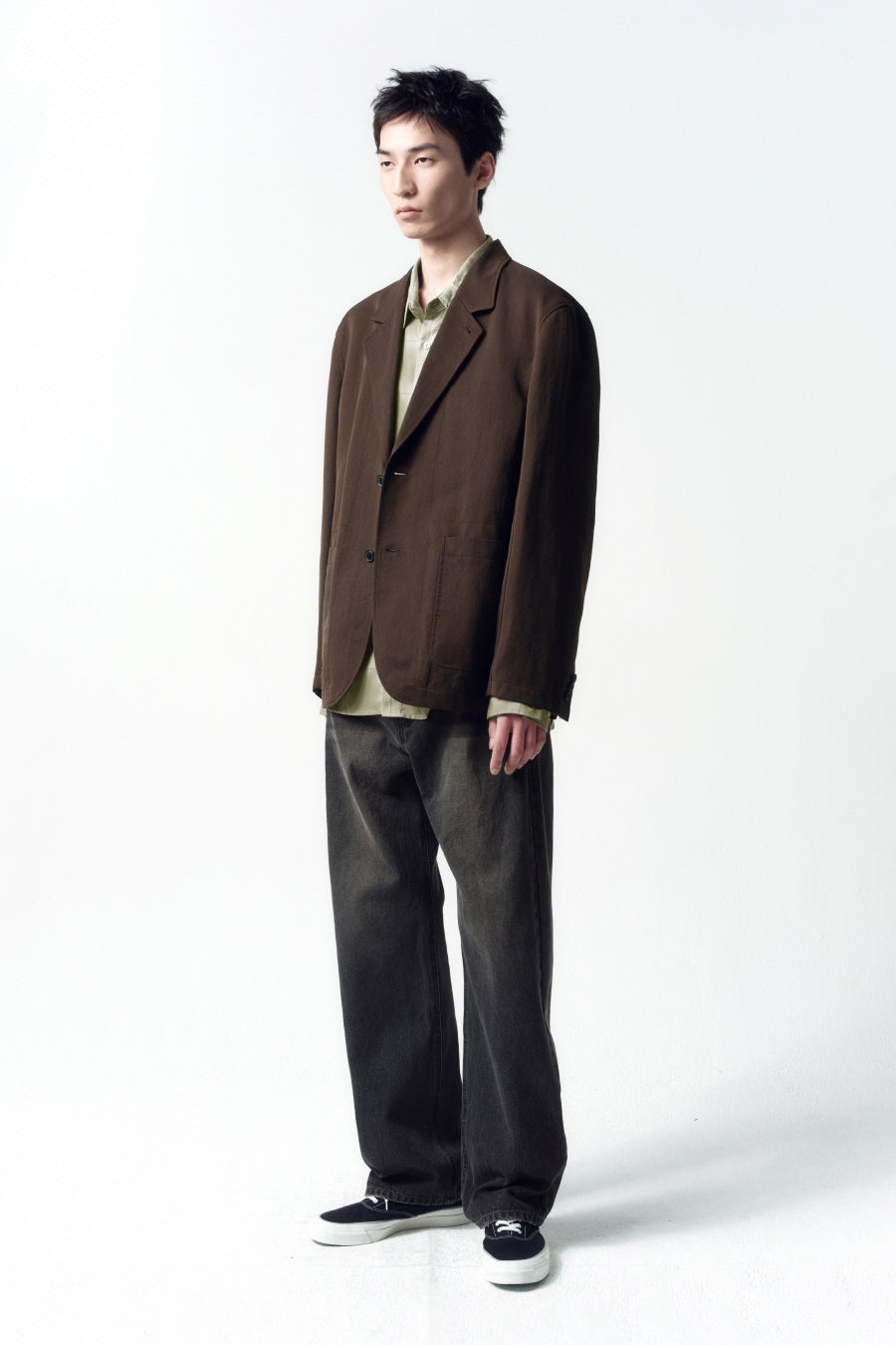 Insilence - Semi-wide denim pants (Mud Grey) product image 2 | TRAB K-Fashion Australia