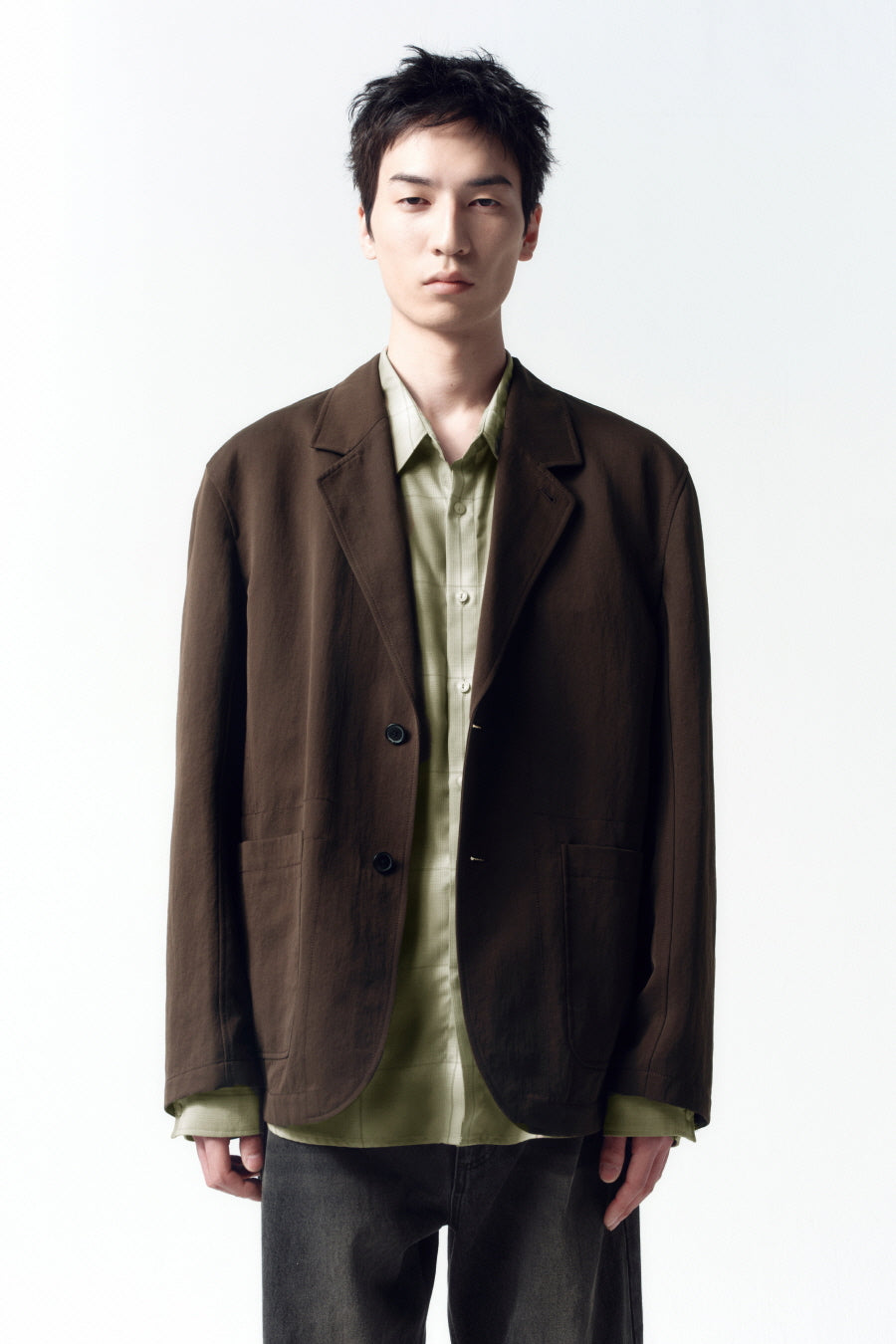 Insilence - Acid Nylon Blazer (Brown) product image 2 | TRAB K-Fashion Australia