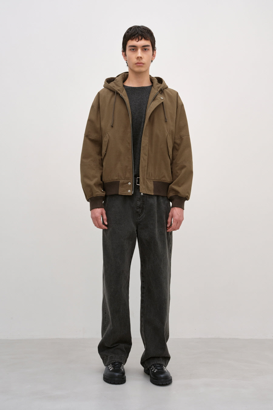 Insilence - Flight Hooded Bomber (Brown) product image 3 | TRAB K-Fashion Australia