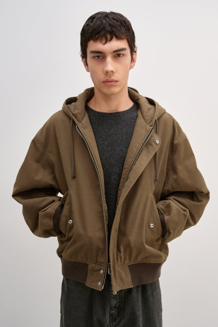 Insilence - Flight Hooded Bomber (Brown) product image 1 | TRAB K-Fashion Australia