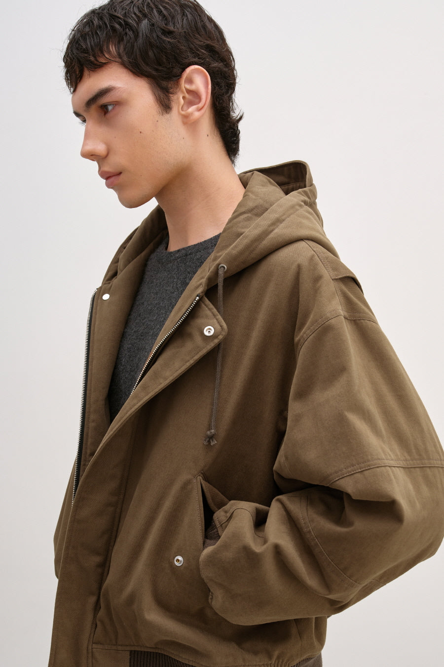 Insilence - Flight Hooded Bomber (Brown) product image 5 | TRAB K-Fashion Australia