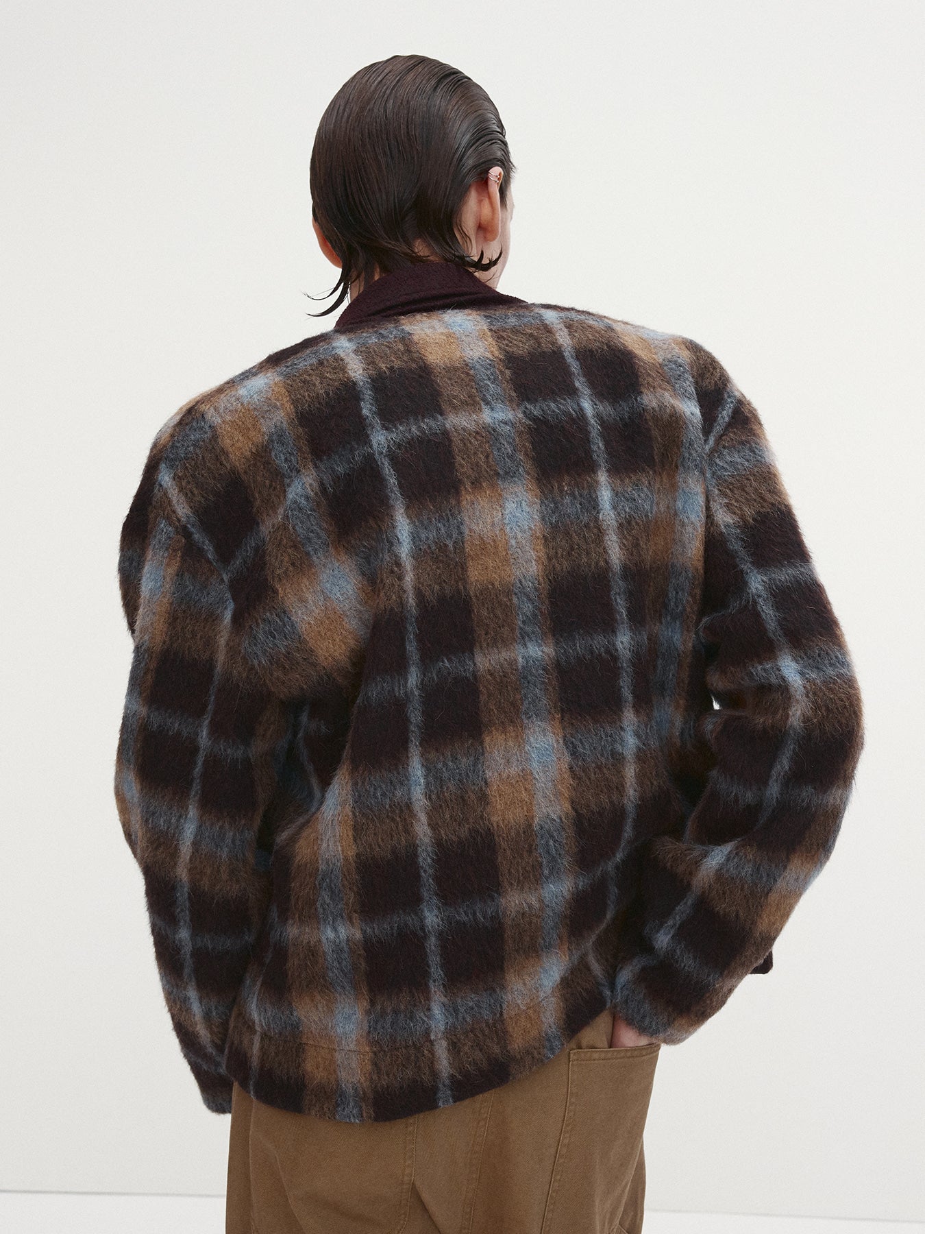 Tonywack - Checked Wool Mohair Blouson Italian Fabric (Brown) product image 5 | TRAB K-Fashion Australia