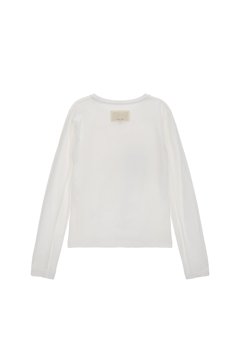 Matin Kim - Diagonal Slimfit Long Sleeve Top (White) product image 2 | TRAB K-Fashion Australia