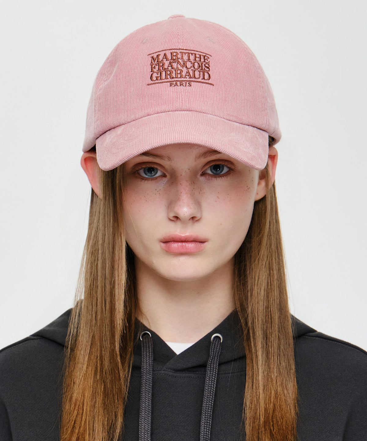 Marithe & Francois Girbaud - Corduroy Small Classic Logo Cap (Dark Pink) product image 5 | TRAB K-Fashion Australia