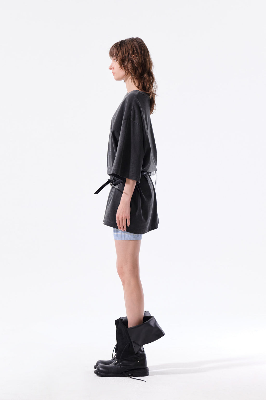 Matin Kim - [Pre-Order – Ships June 22] Pigment Graffiti Logo Top (Charcoal) product image 6 | TRAB K-Fashion Australia