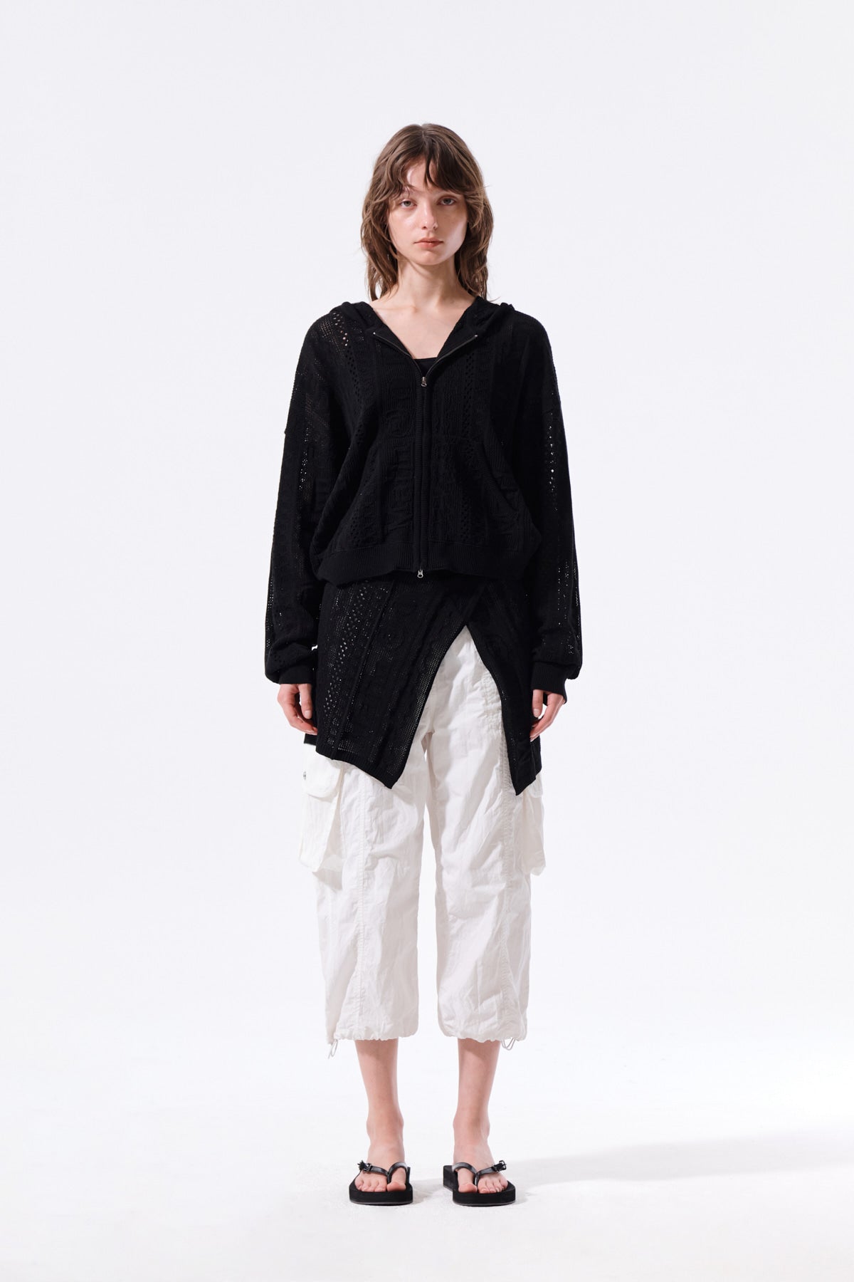 Matin Kim - Mesh Logo Wrap Mini Skirt (Black) product image 5 | TRAB K-Fashion Australia
