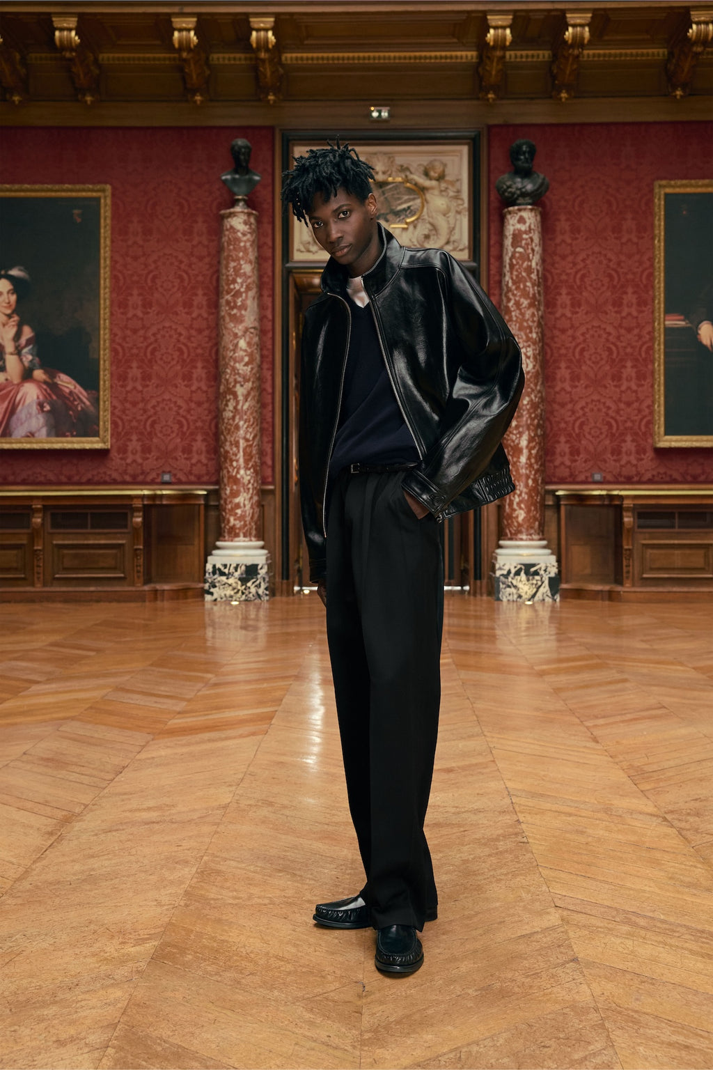 STU - Lambskin Leather Jacket (Black) product image 3 | TRAB K-Fashion Australia