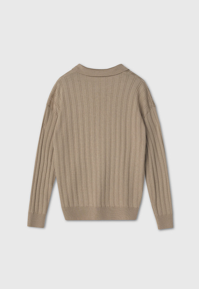 Tonywack - Merino Wool Open Collar Sweater (French Beige) product image 9 | TRAB K-Fashion Australia