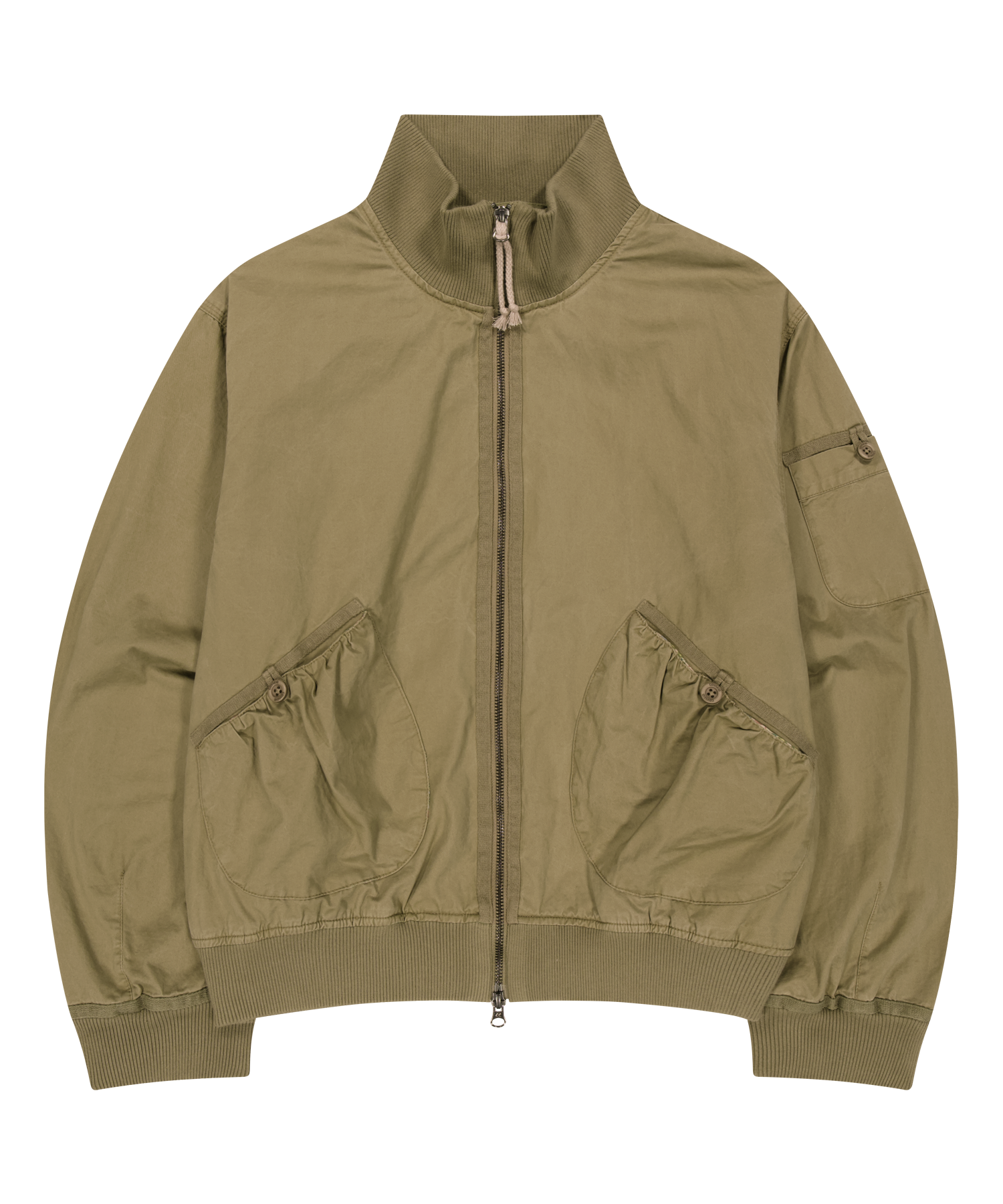 Coyseio - Dusty Cotton Bomber Jacket (Beige) product image 1 | TRAB K-Fashion Australia