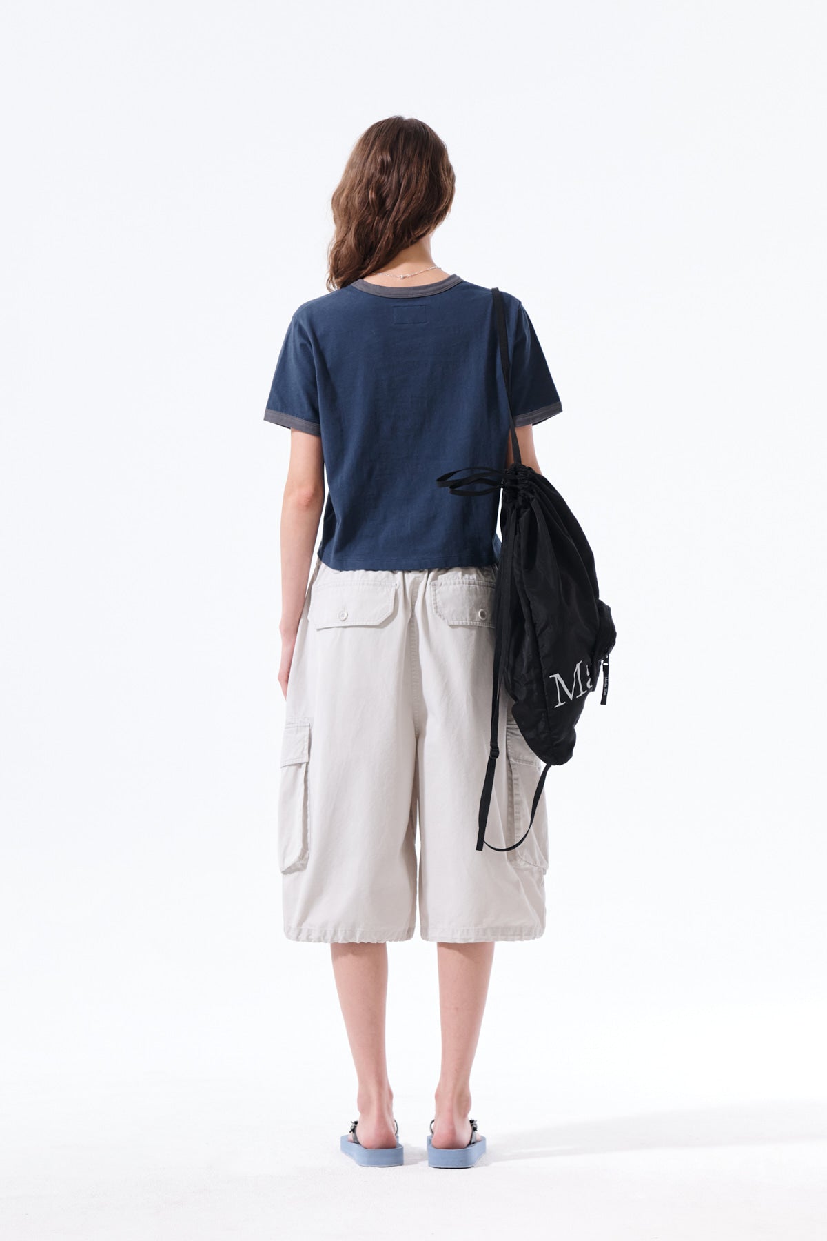 Matin Kim - Matin Logo Ringer Crop Top (Navy) product image 7 | TRAB K-Fashion Australia