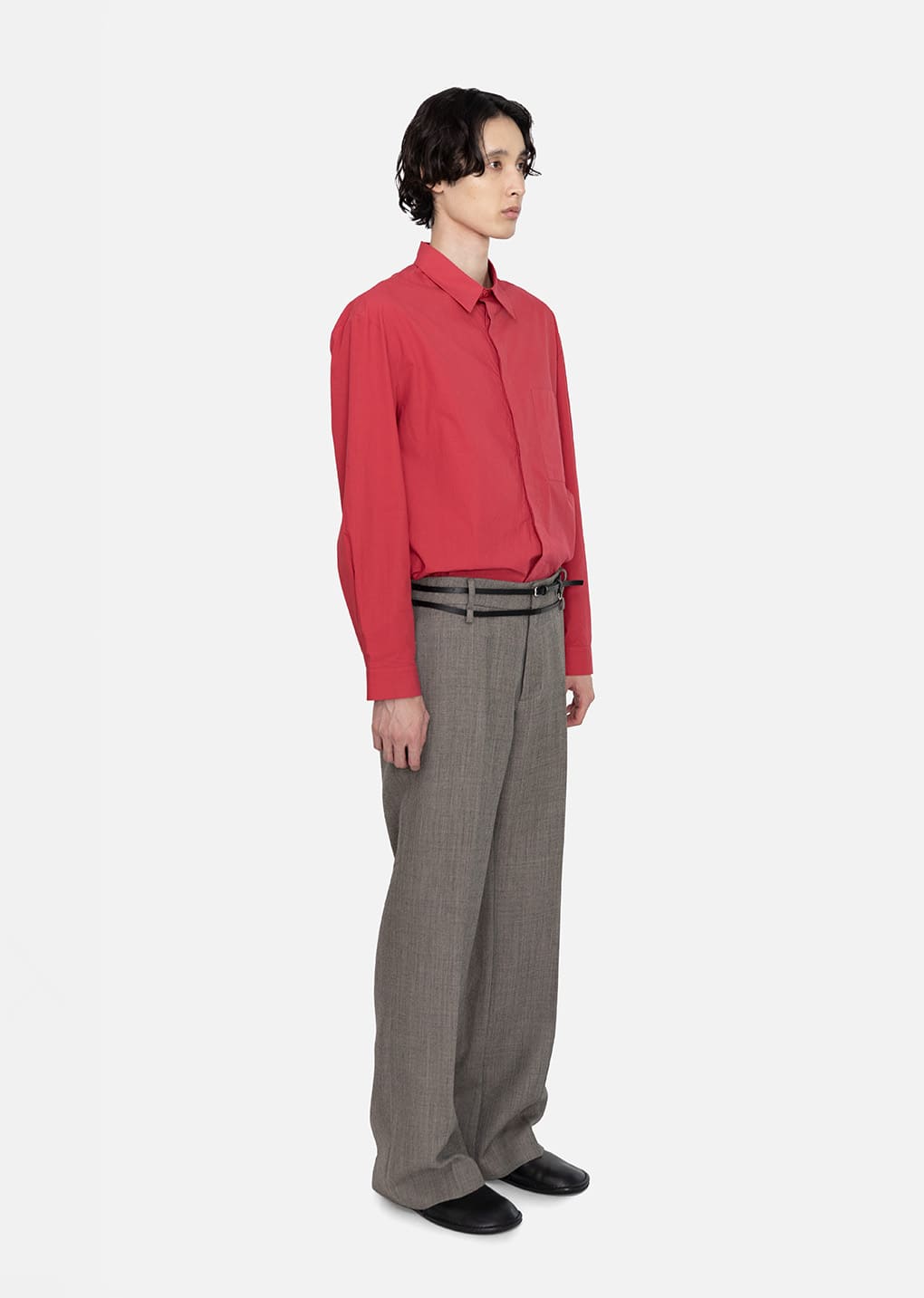 Amomento - Men's Wool Flared Pants (Grey Beige) product image 3 | TRAB K-Fashion Australia