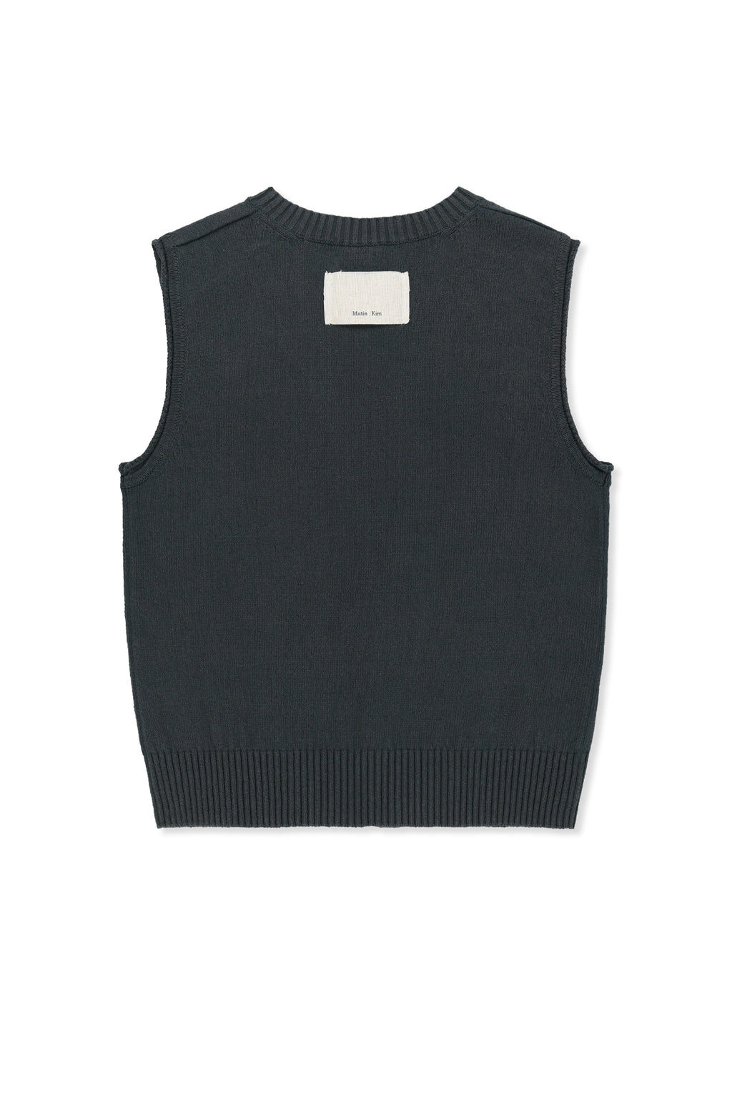 Matin Kim - Pocket Washed Knit Vest (Charcoal) product image 2 | TRAB K-Fashion Australia