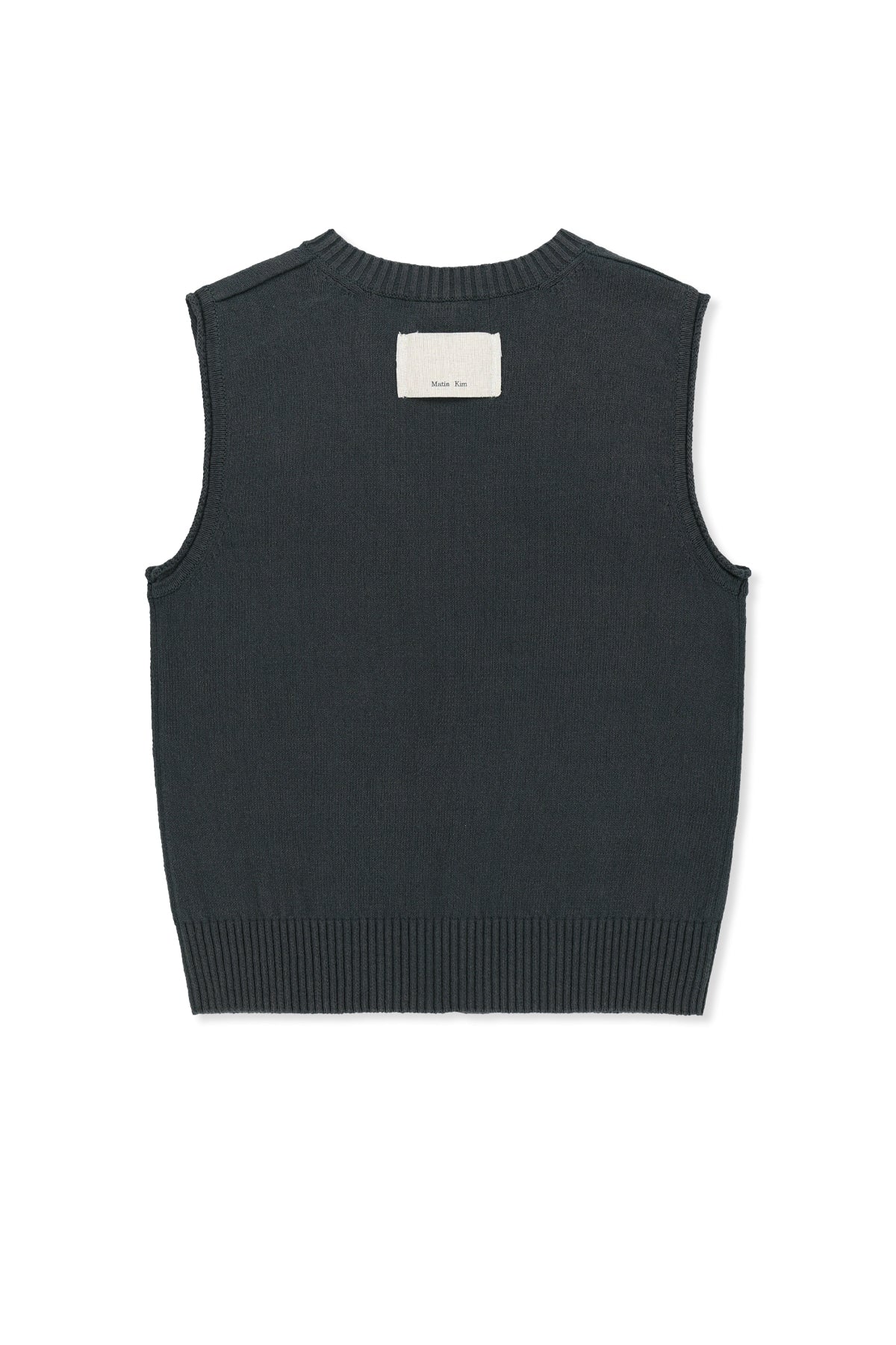 Matin Kim - Pocket Washed Knit Vest (Charcoal) product image 2 | TRAB K-Fashion Australia
