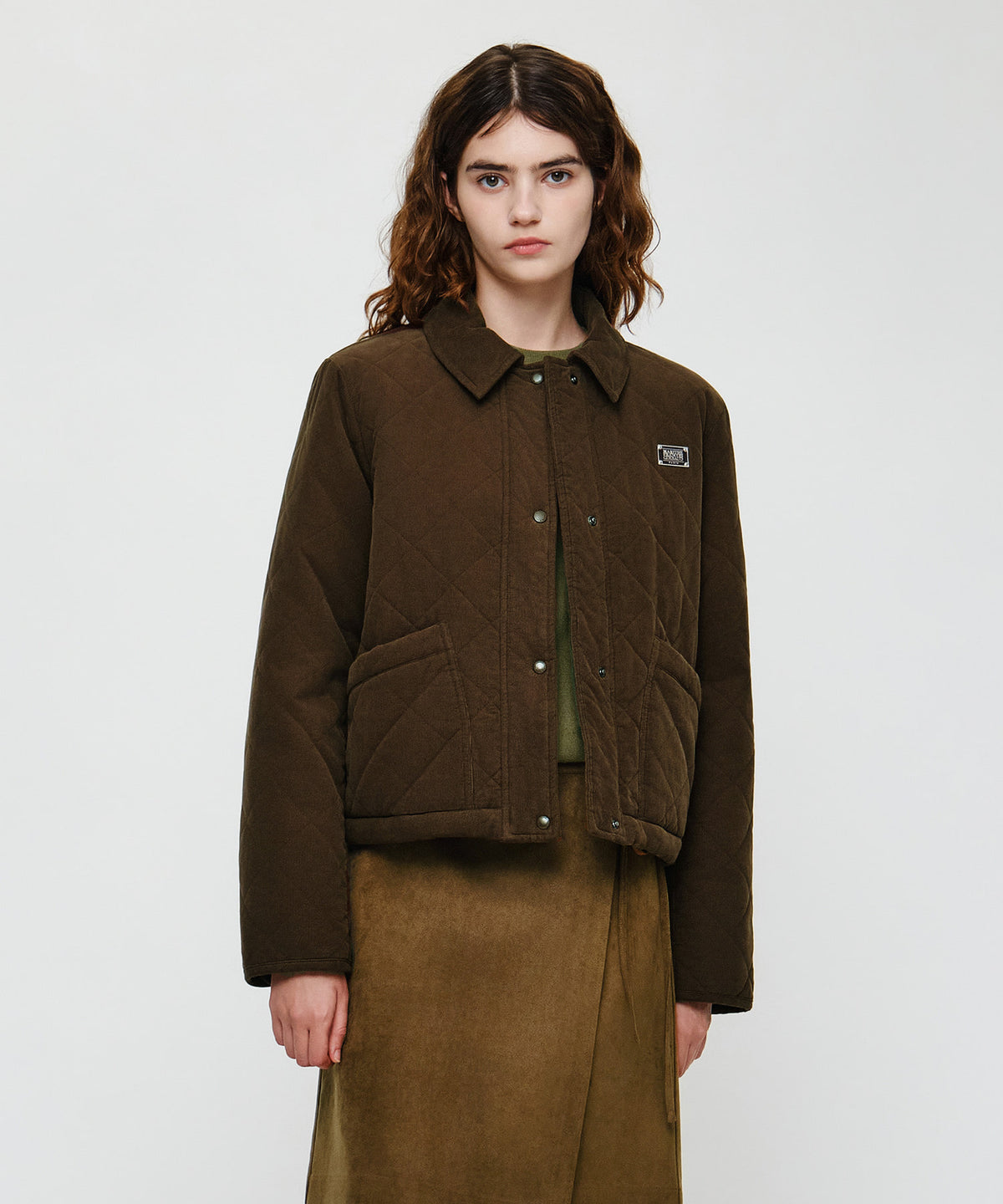 Marithe & Francois Girbaud - Collar Padded Jacket (Brown) product image 1 | TRAB K-Fashion Australia