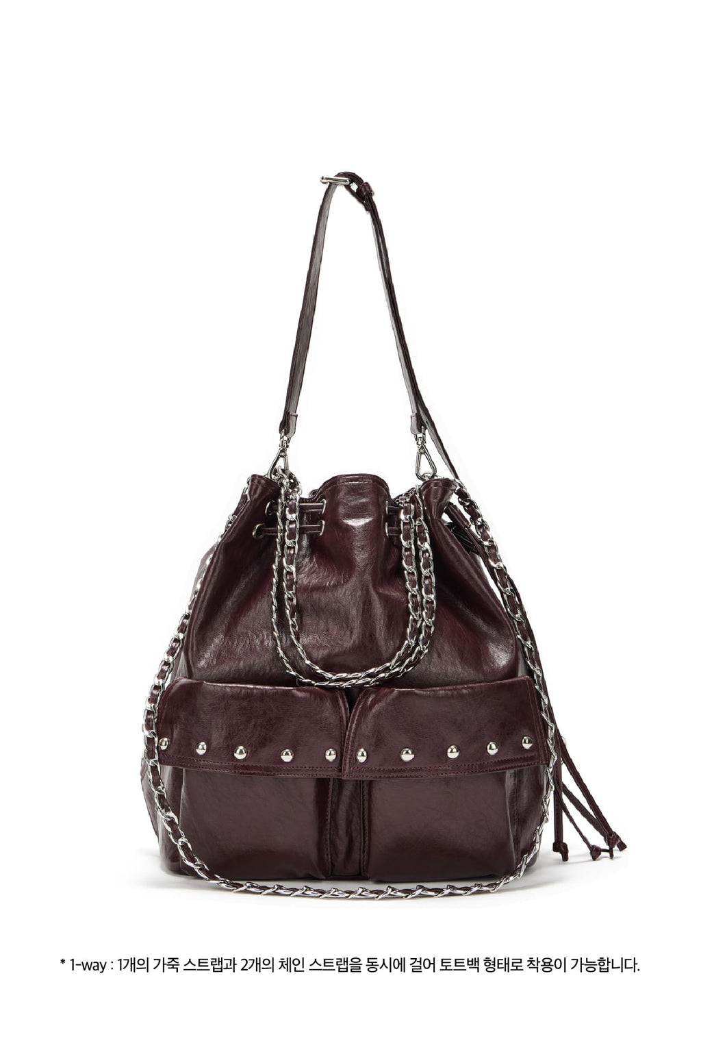 Deinet - Deinet 5-Way Stud Pocket Multi Bag (Burgundy) product image 1 | TRAB K-Fashion Australia