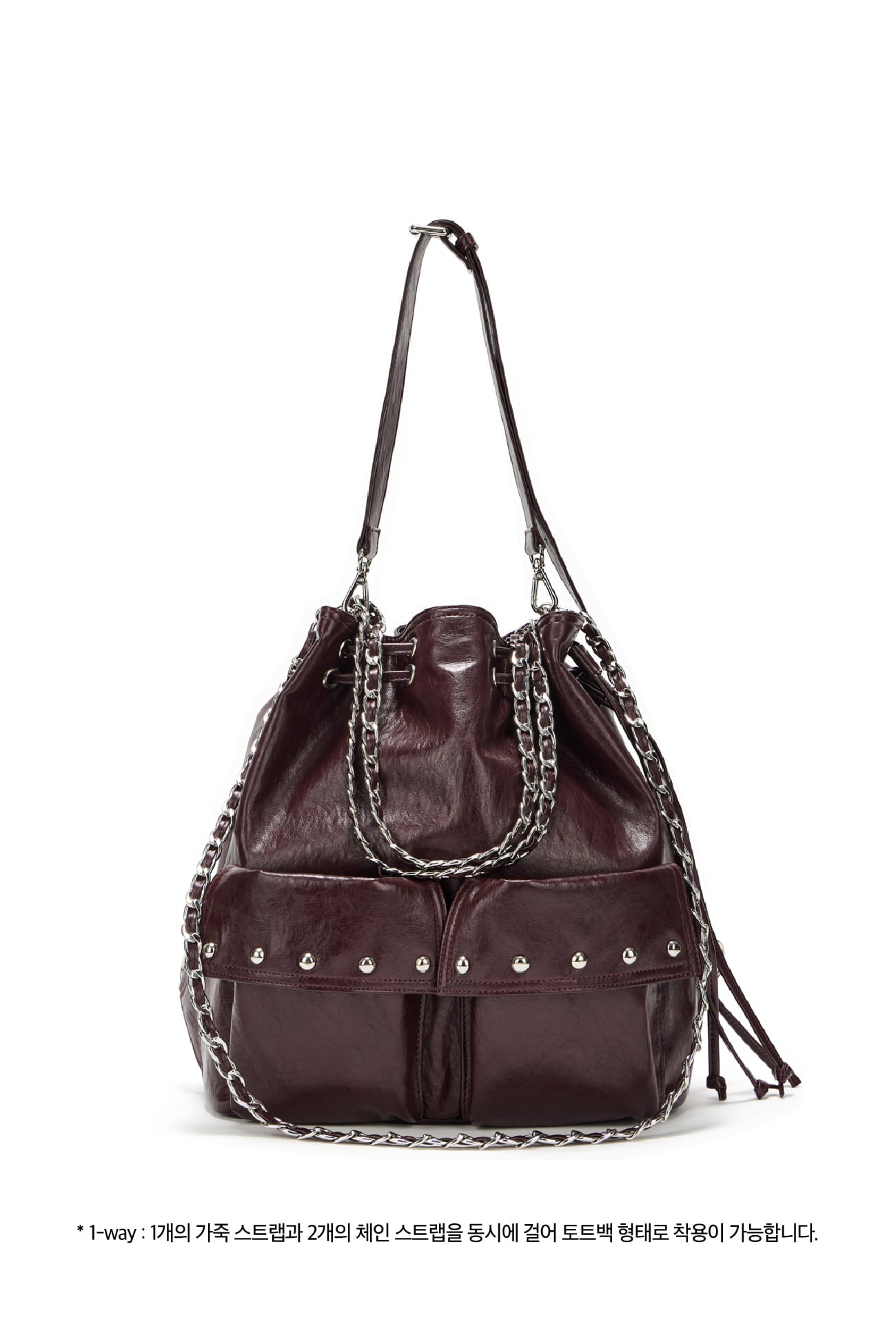 Deinet - Deinet 5-Way Stud Pocket Multi Bag (Burgundy) product image 1 | TRAB K-Fashion Australia