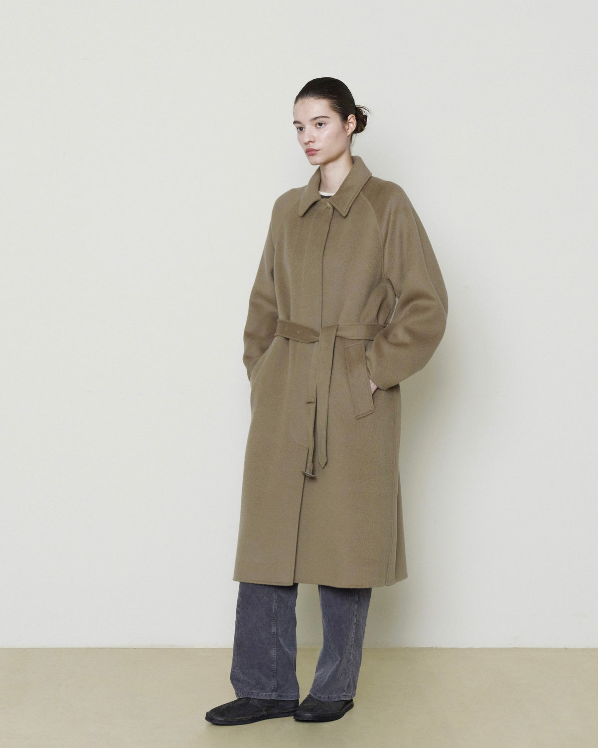 Brownyard - Handmade Belted Coat (Dark Beige) product image 2 | TRAB K-Fashion Australia