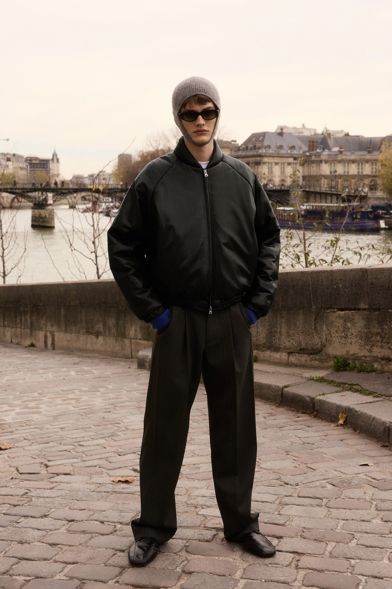 STU - Padded Lambskin Bomber In (Black) product image 1 | TRAB K-Fashion Australia