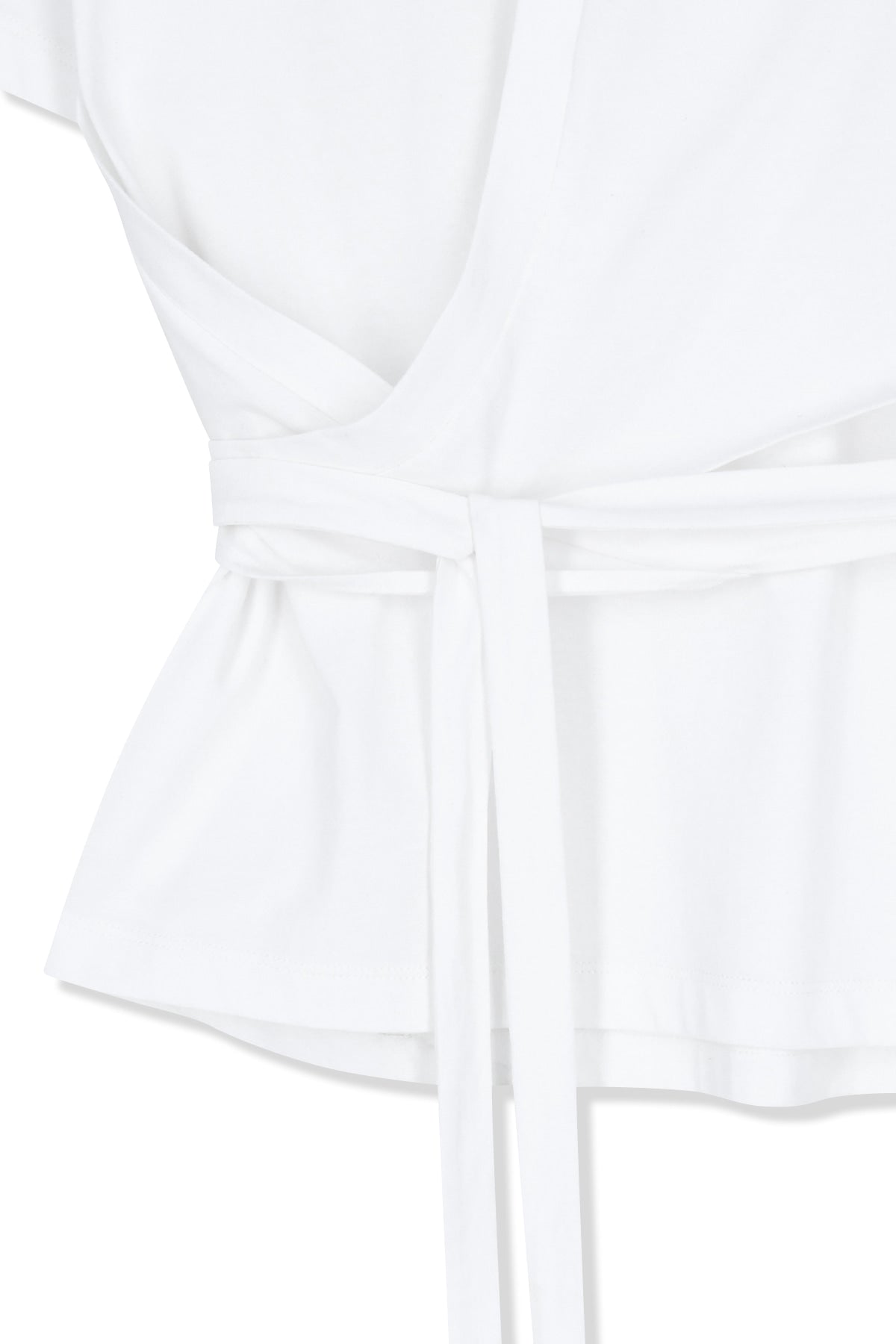 Matin Kim - Tie Detail Draped Logo Top (White) product image 5 | TRAB K-Fashion Australia