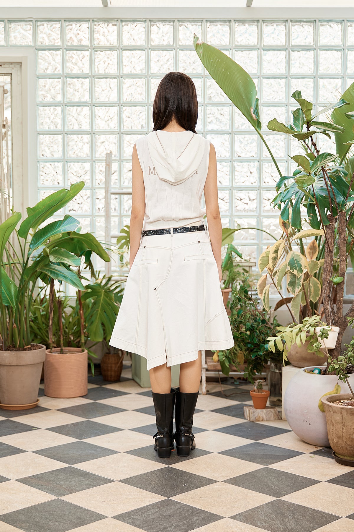 Matin Kim - Wrinkle Hoody Button Knit Vest (Ivory) product image 8 | TRAB K-Fashion Australia