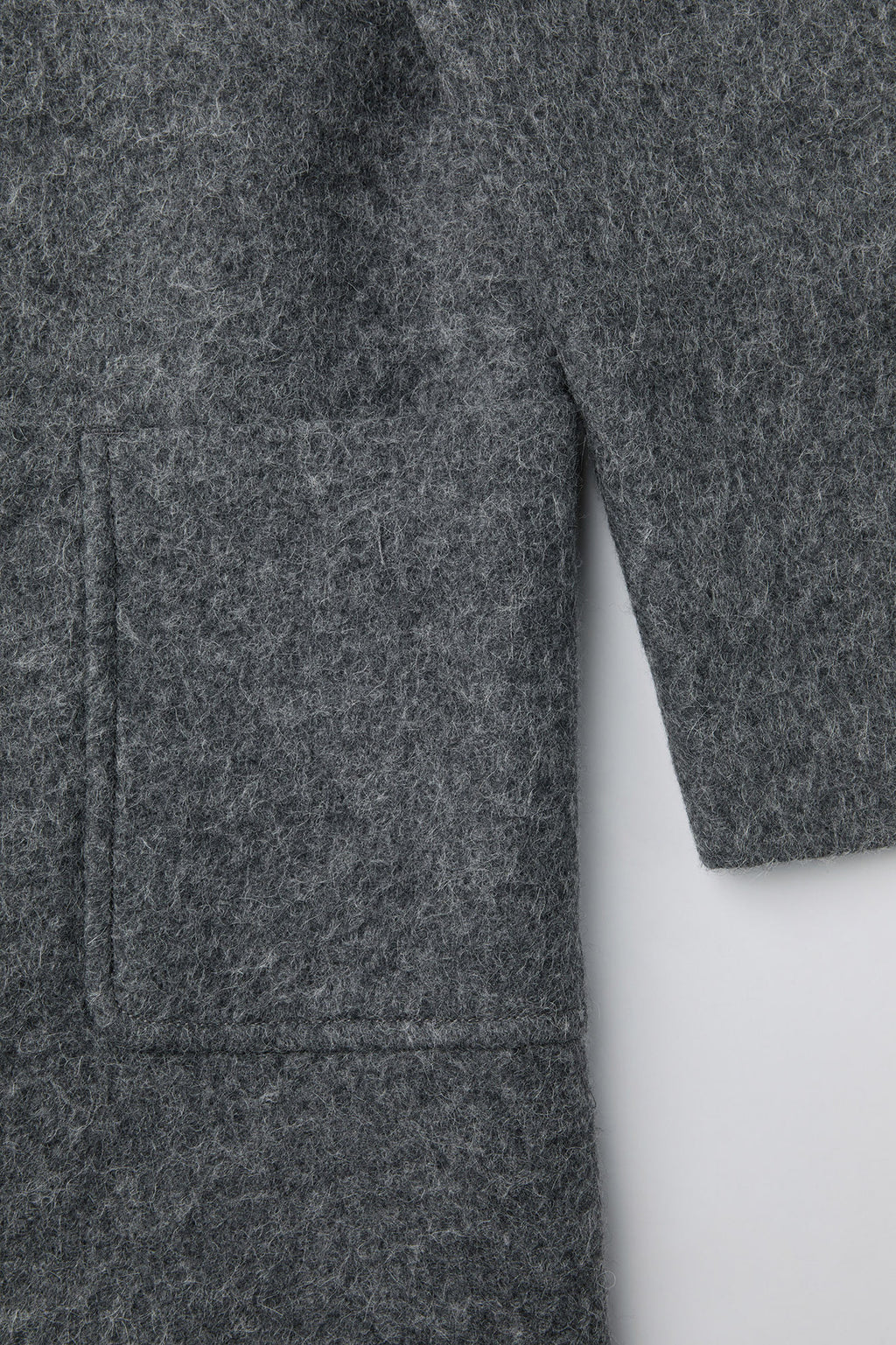 Coor - Hairy Peaked Lapel Double Coat (Melange Gray) product image 6 | TRAB K-Fashion Australia