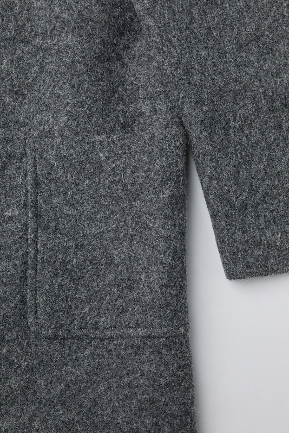 Coor - Hairy Peaked Lapel Double Coat (Melange Gray) product image 6 | TRAB K-Fashion Australia