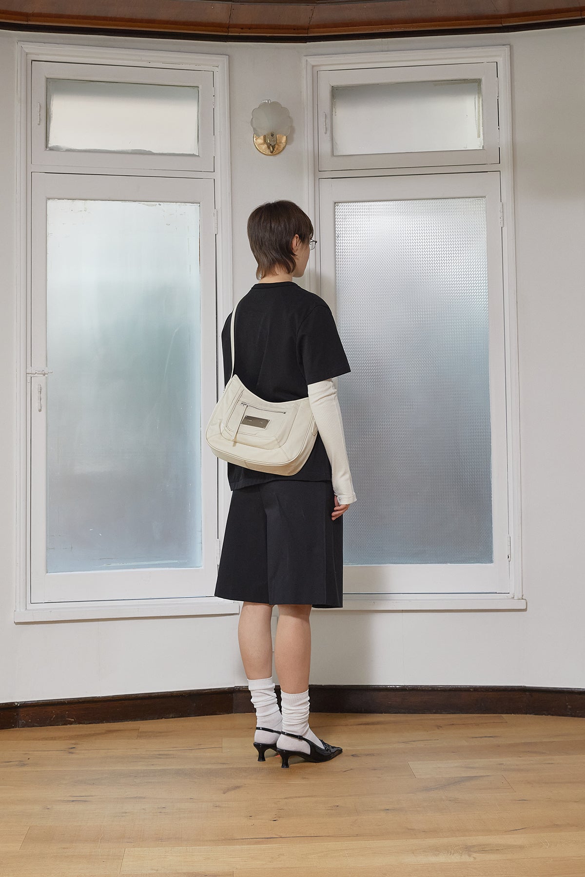 Matin Kim - Flower Applique Logo Top (Black) product image 8 | TRAB K-Fashion Australia