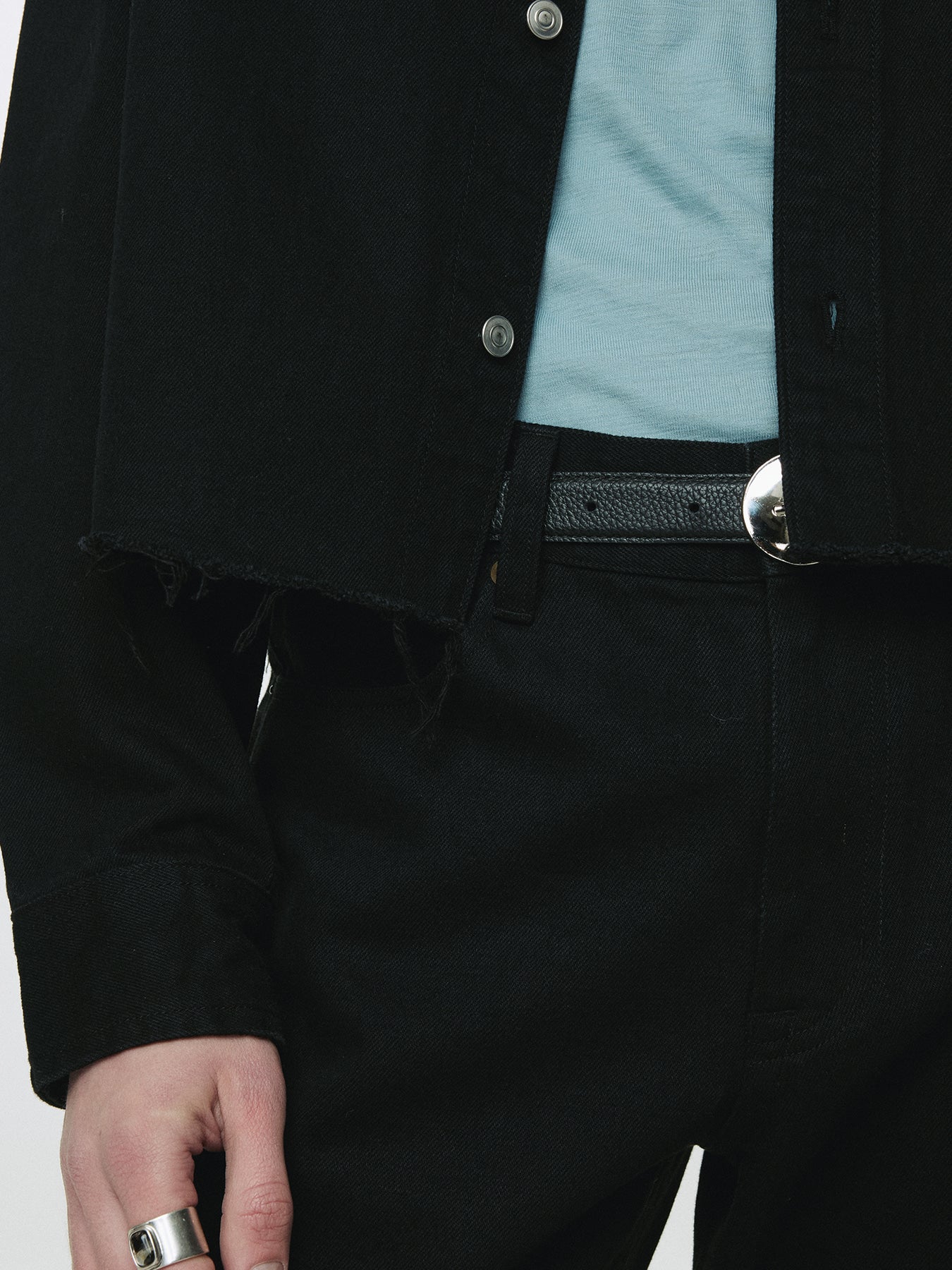 Tonywack - Denim Cut-Off Shirt Blouson (Black) product image 7 | TRAB K-Fashion Australia