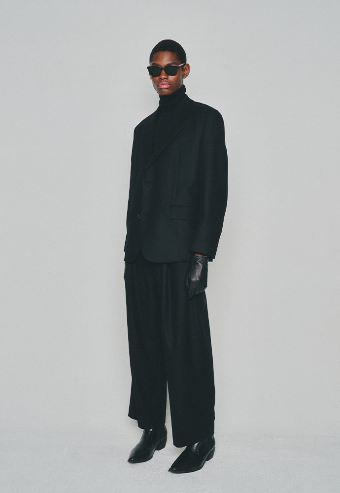 Tonywack - Italian Wool Flannel Twill Blazer (Italian Fabric) (Black) product image 4 | TRAB K-Fashion Australia