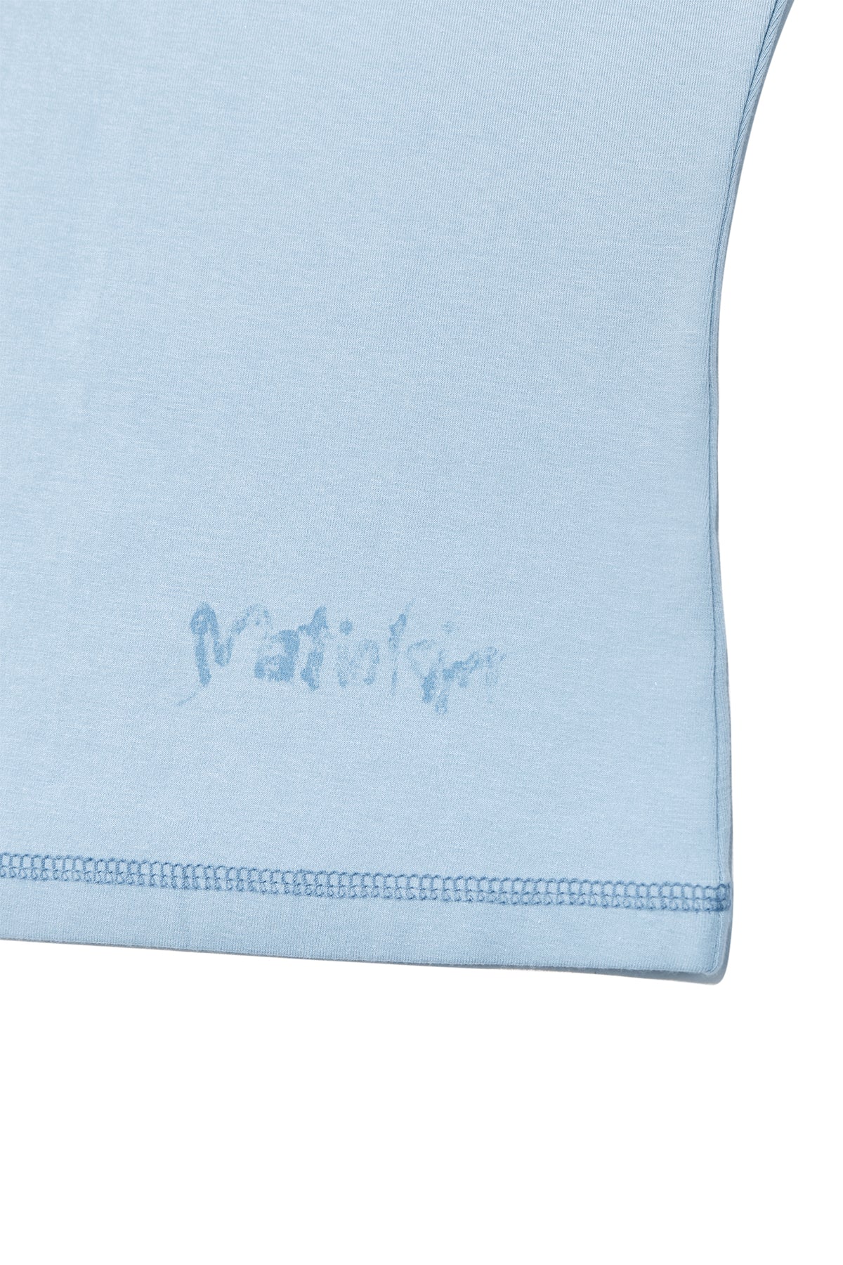 Matin Kim - Three Quarter Logo Slim Top (Light Blue) product image 4 | TRAB K-Fashion Australia