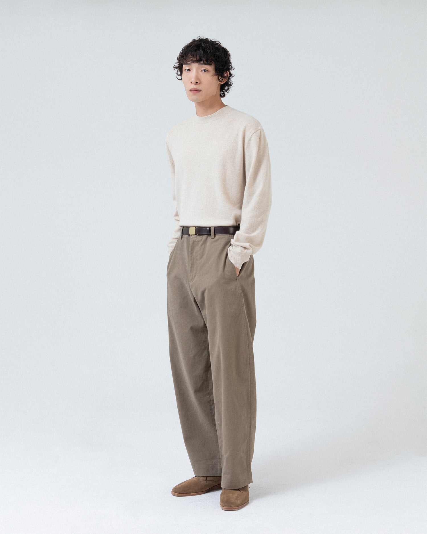 Brownyard - Extra Super Fine Crewneck Knit (Beige) product image 2 | TRAB K-Fashion Australia