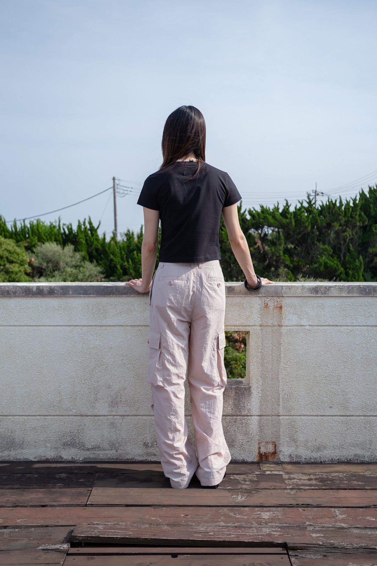 Matin Kim - String Nylon Cargo Pants (Light Pink) product image 12 | TRAB K-Fashion Australia