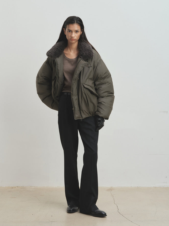 Tonywack - Shearling Collar Puffer Blouson (Olive) product image 5 | TRAB K-Fashion Australia
