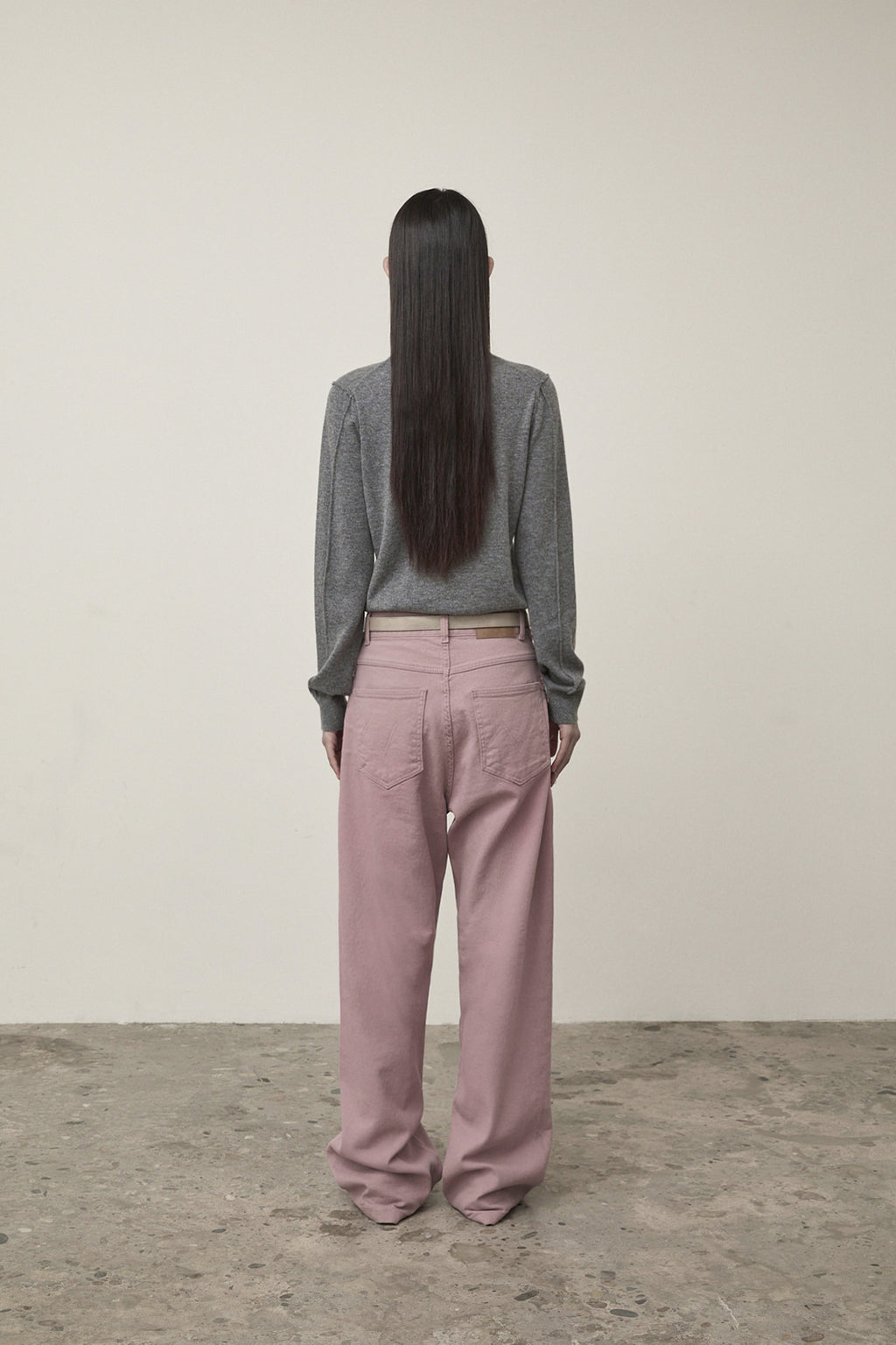 Matin Kim - Cashmere Blended Round Knit Pullover (Grey) product image 8 | TRAB K-Fashion Australia