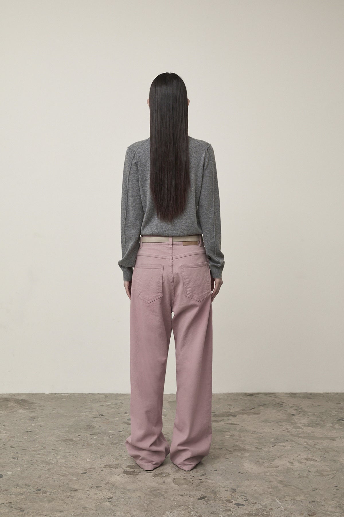 Matin Kim - Cashmere Blended Round Knit Pullover (Grey) product image 8 | TRAB K-Fashion Australia