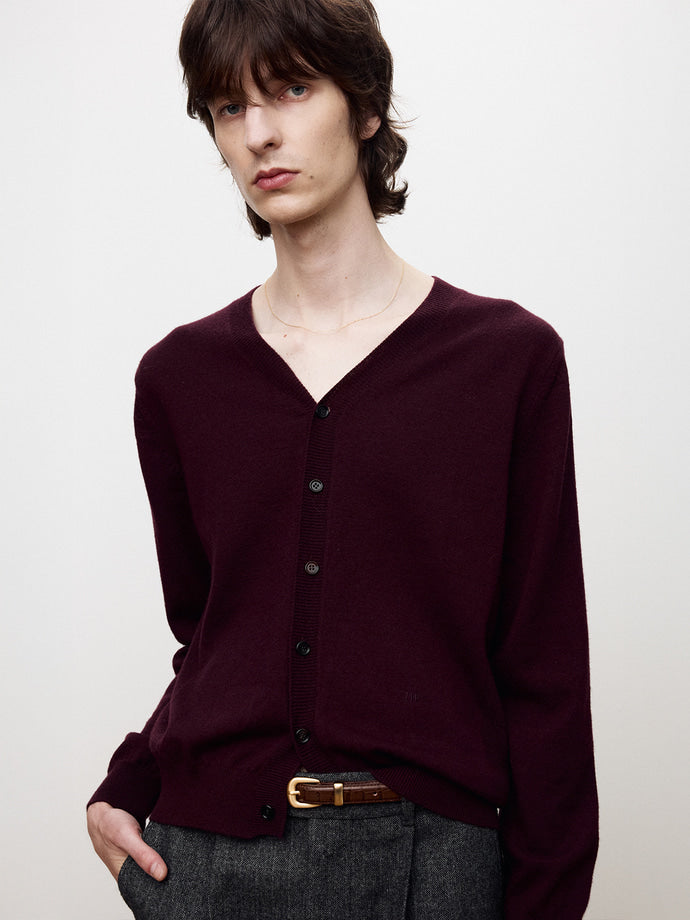 Tonywack - Super Fine Merino Wool Knit Cardigan (Burgundy) product image 7 | TRAB K-Fashion Australia