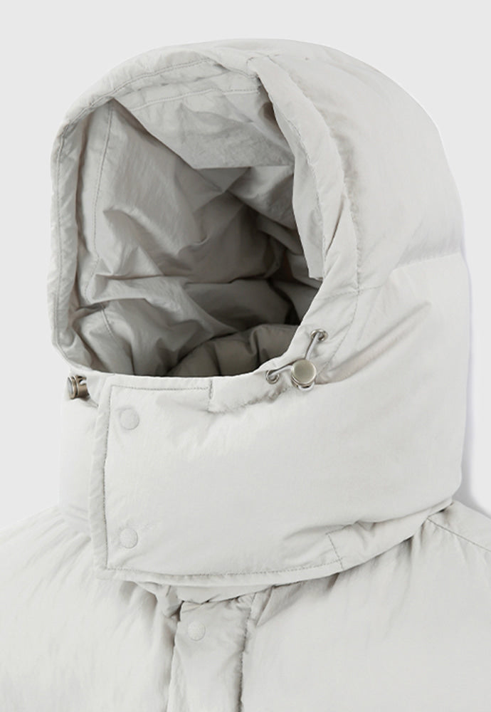 Tonywack - Technical Shell Short Puffer Down Jacket (Detachable Hood) (Pale Gery) product image 16 | TRAB K-Fashion Australia