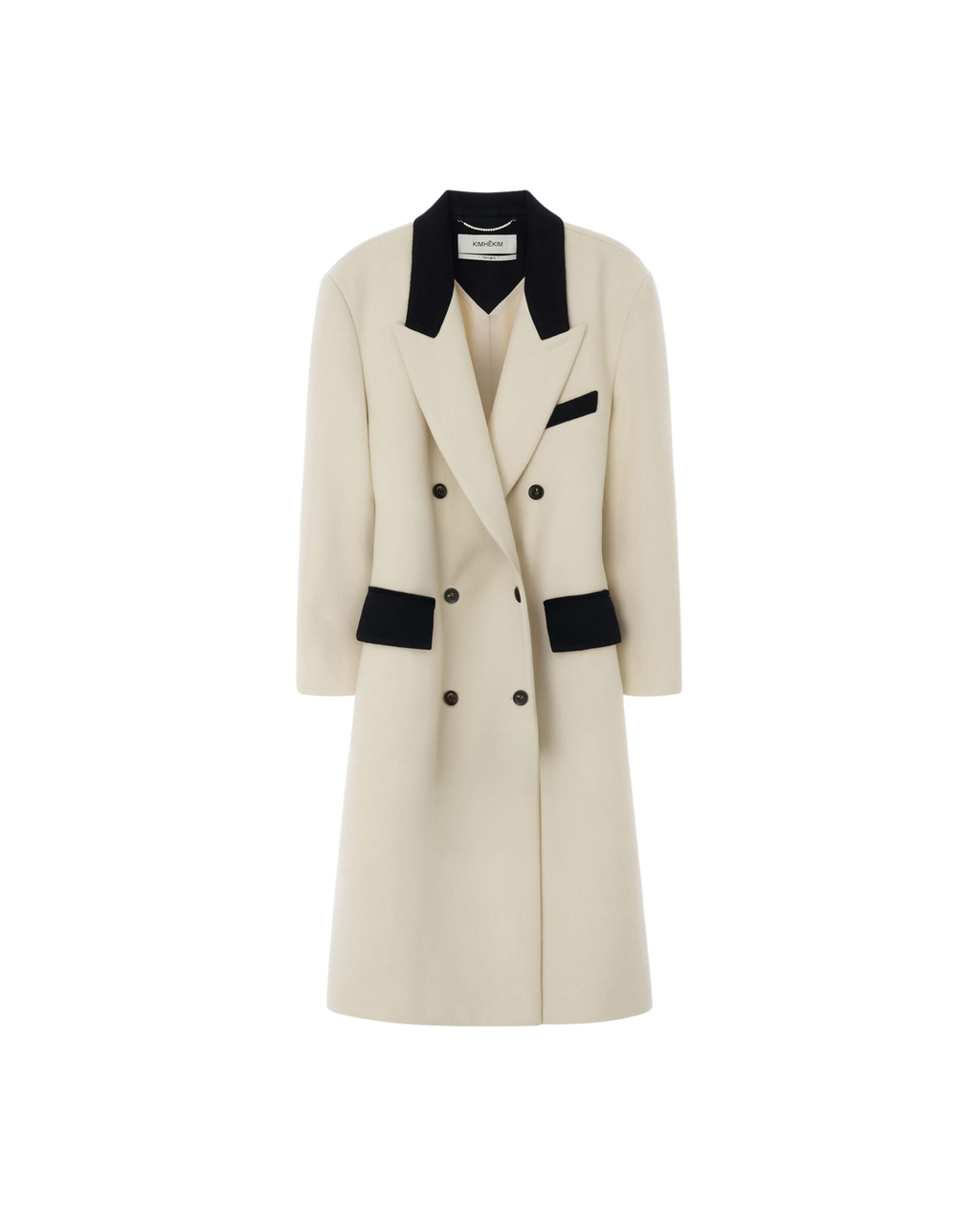 Kimhe Kim - Colorblock Oversized Coat (Ivory/Black) product image 1 | TRAB K-Fashion Australia