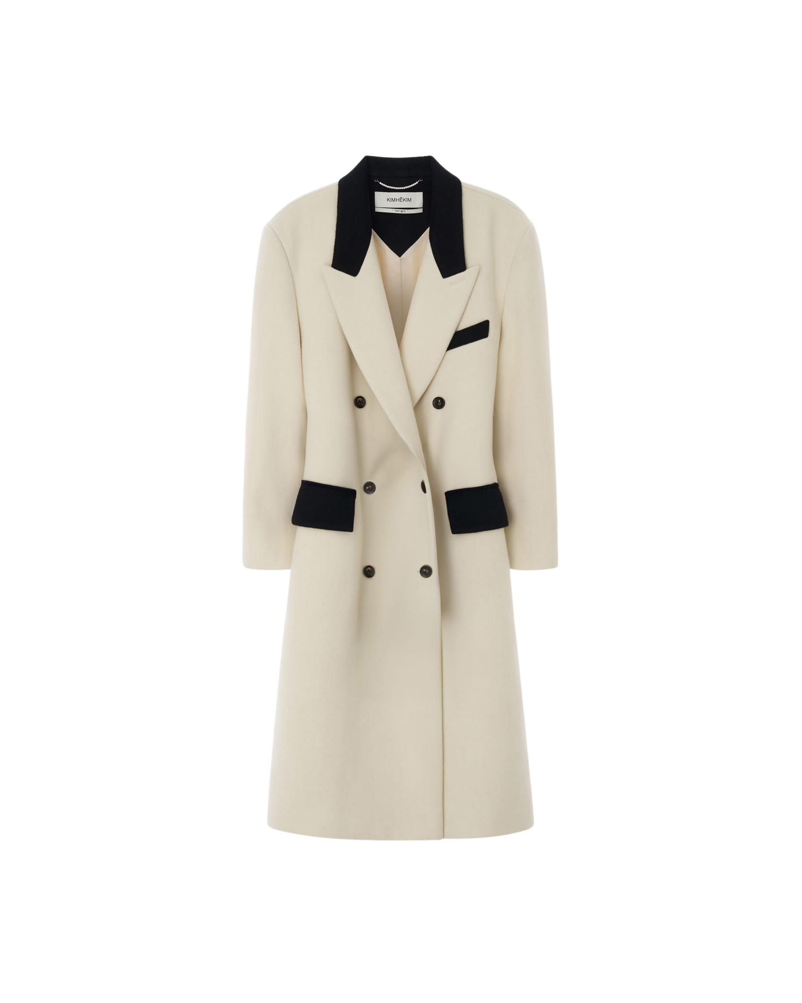 Kimhe Kim - Colorblock Oversized Coat (Ivory/Black) product image 1 | TRAB K-Fashion Australia