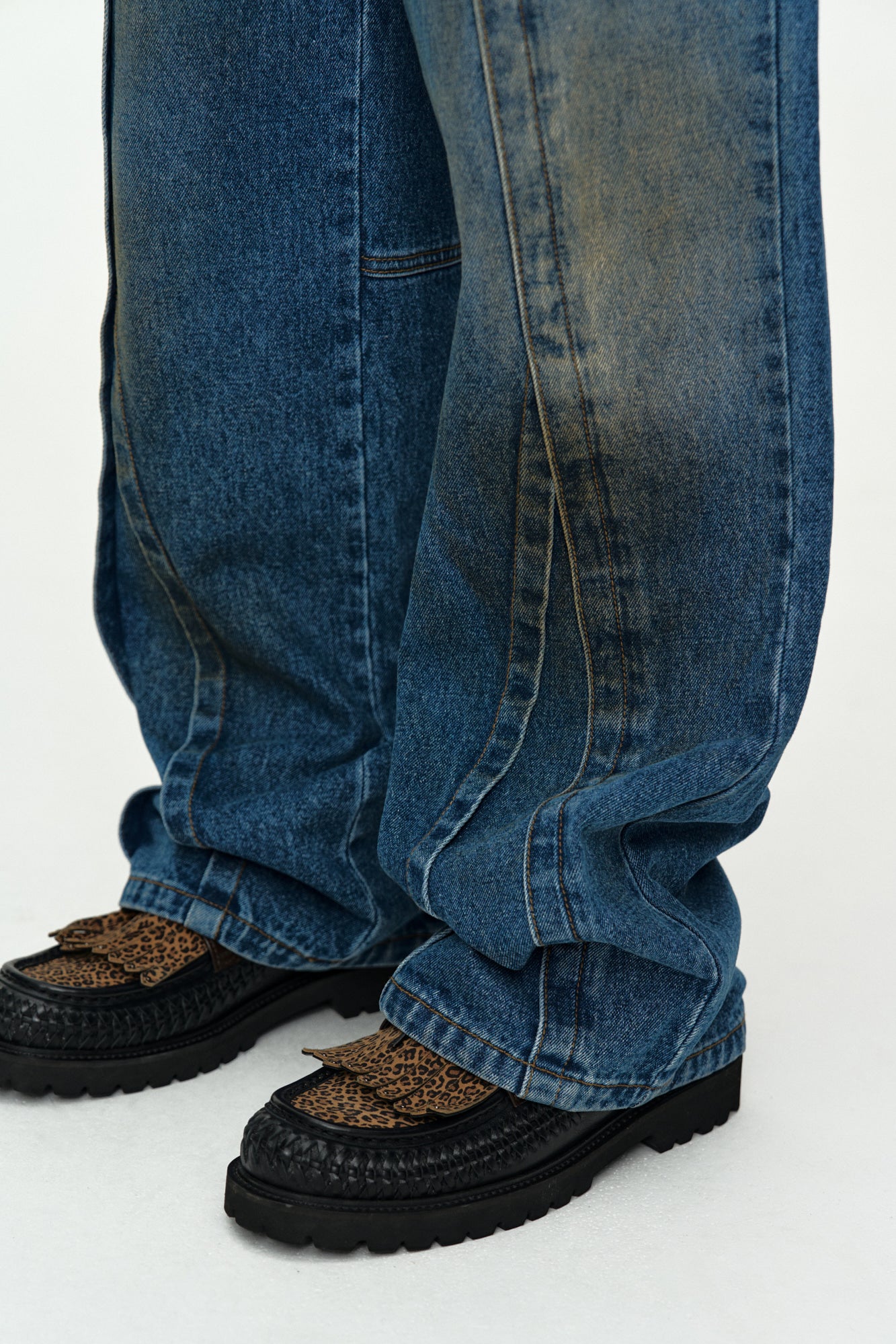 Andersson Bell - Unisex Layered Wide-Leg Jeans (Blue) product image 7 | TRAB K-Fashion Australia