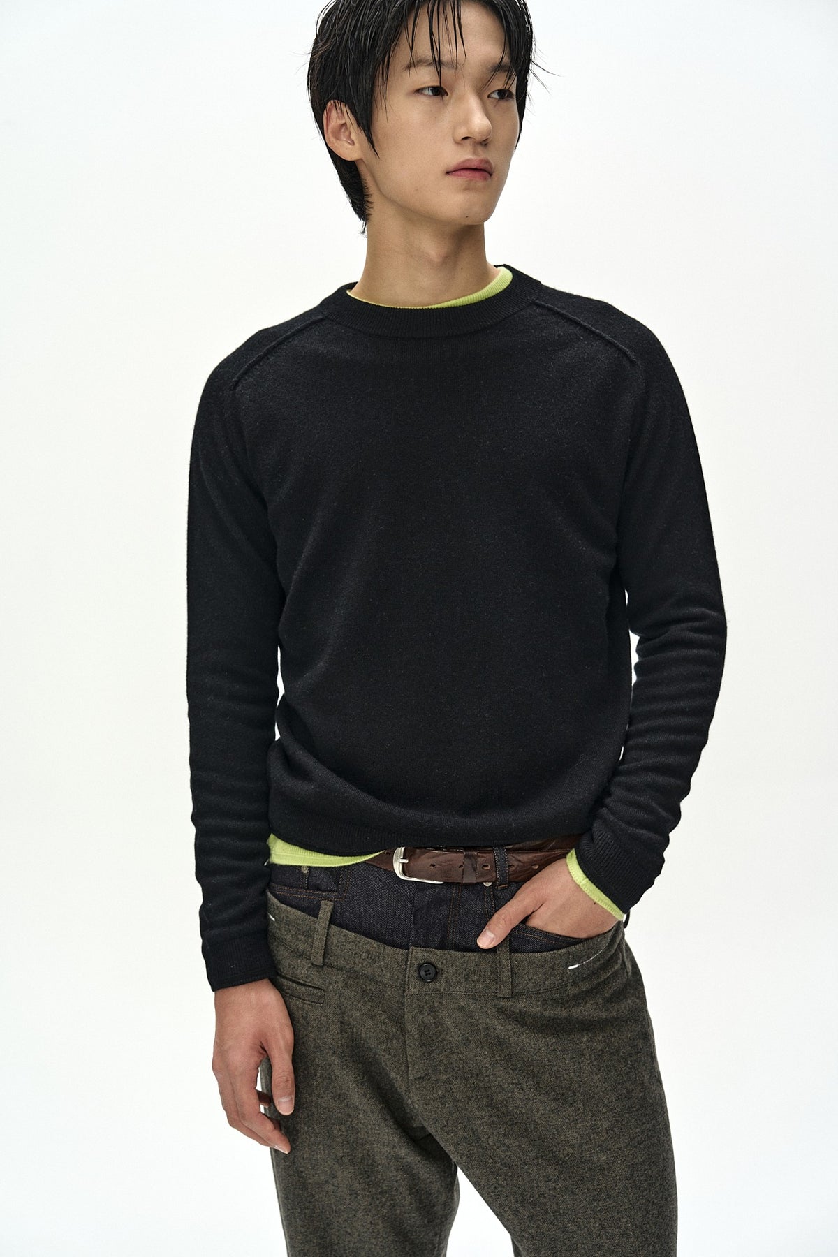 Andersson Bell - Shane Cashmere Crew-Neck Sweater (Black) product image 1 | TRAB K-Fashion Australia