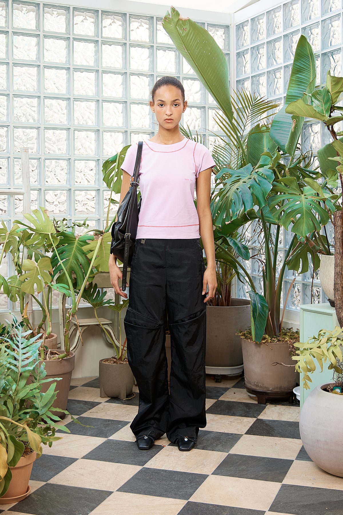 Matin Kim - Zipper Detail Nylon Pants (Black) product image 9 | TRAB K-Fashion Australia