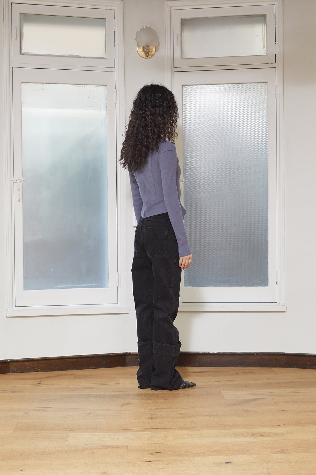 Matin Kim - Damage Turn Up Denim Pants (Black) product image 9 | TRAB K-Fashion Australia