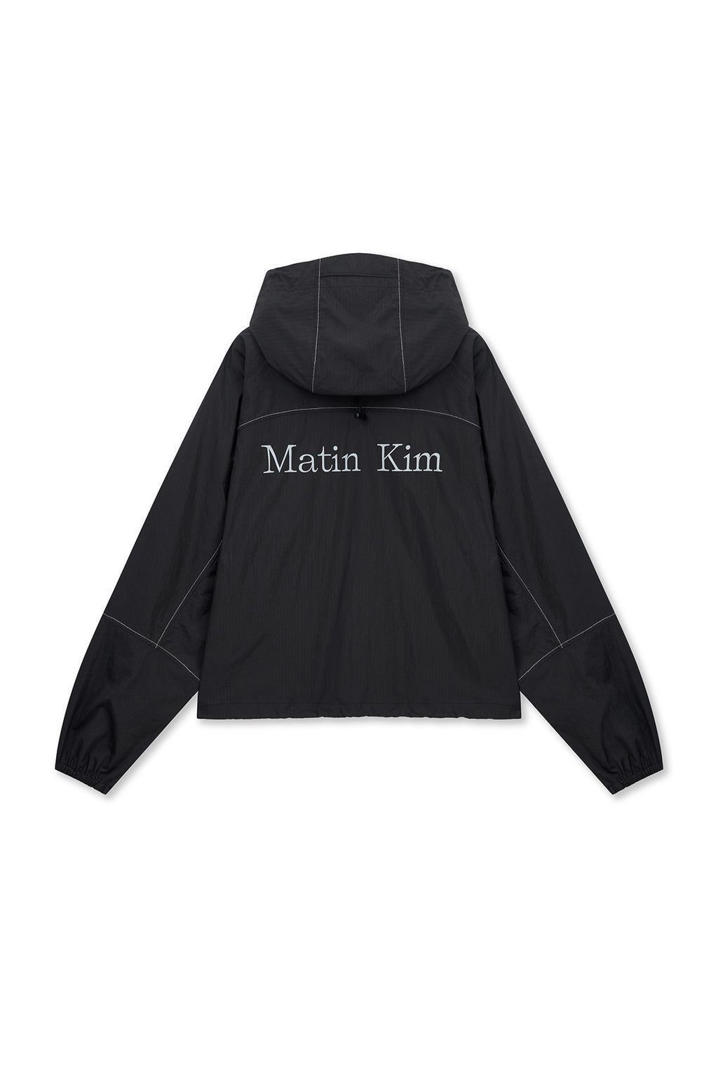 Matin Kim - Cropped Back Logo Hoody Wind Breaker (Black) product image 2 | TRAB K-Fashion Australia