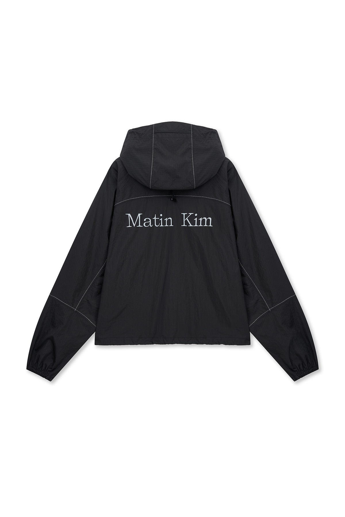 Matin Kim - Cropped Back Logo Hoody Wind Breaker (Black) product image 2 | TRAB K-Fashion Australia