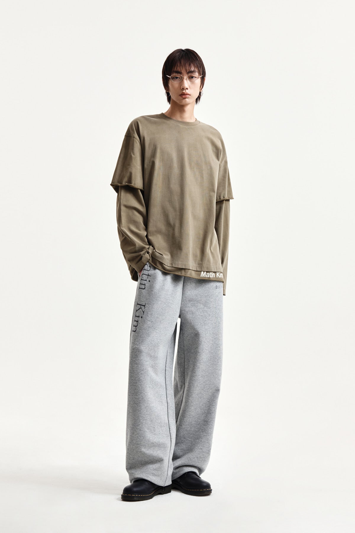Matin Kim - Spray Effect Layered Top (Khaki) product image 8 | TRAB K-Fashion Australia