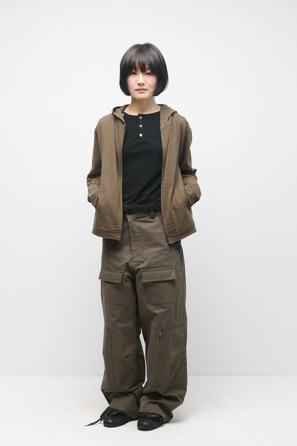 Hatchingroom - Rough Hoodie Slub (Dark Khaki) product image 7 | TRAB K-Fashion Australia