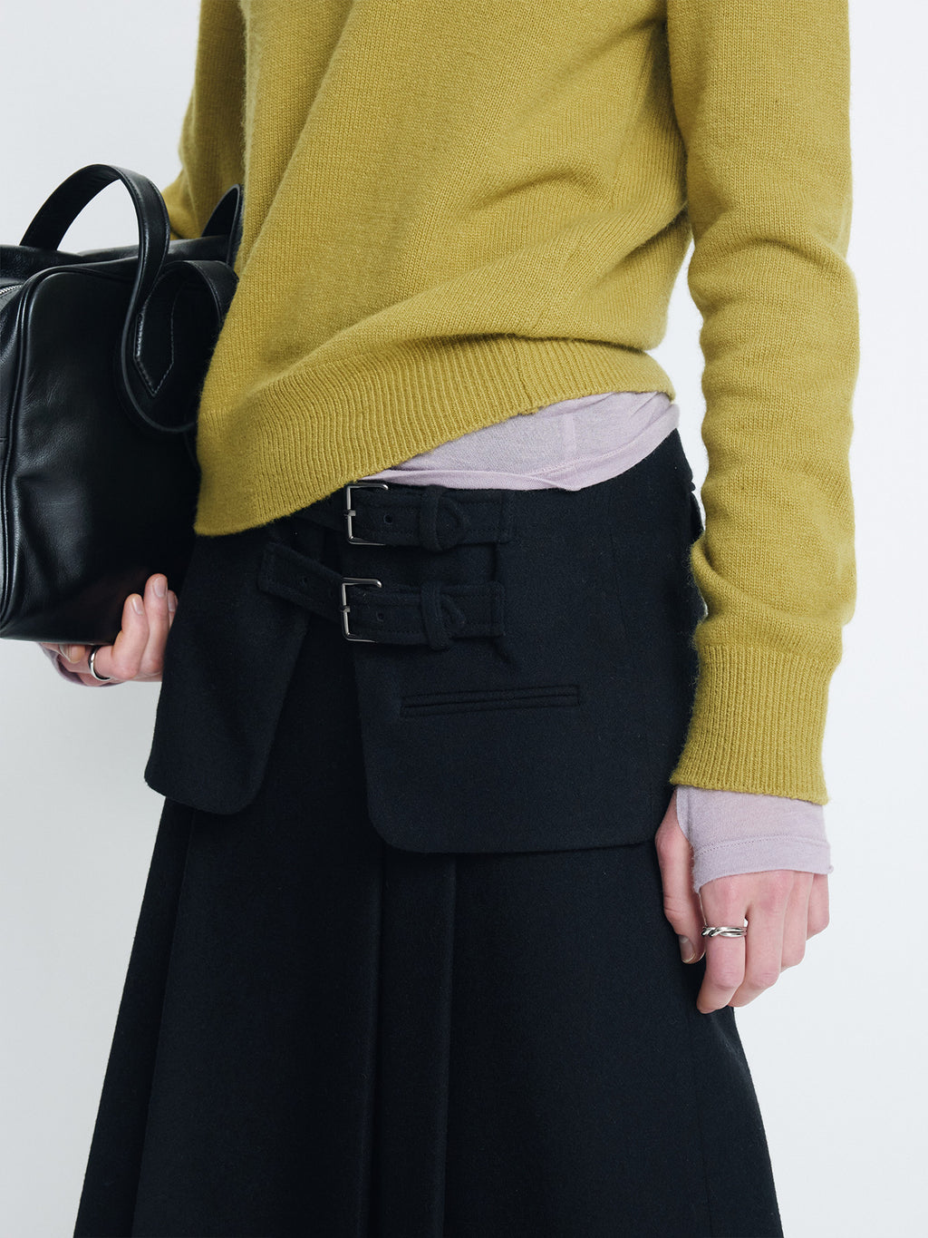 Tonywack - Wool Double-Layered Skirt (Black) product image 5 | TRAB K-Fashion Australia