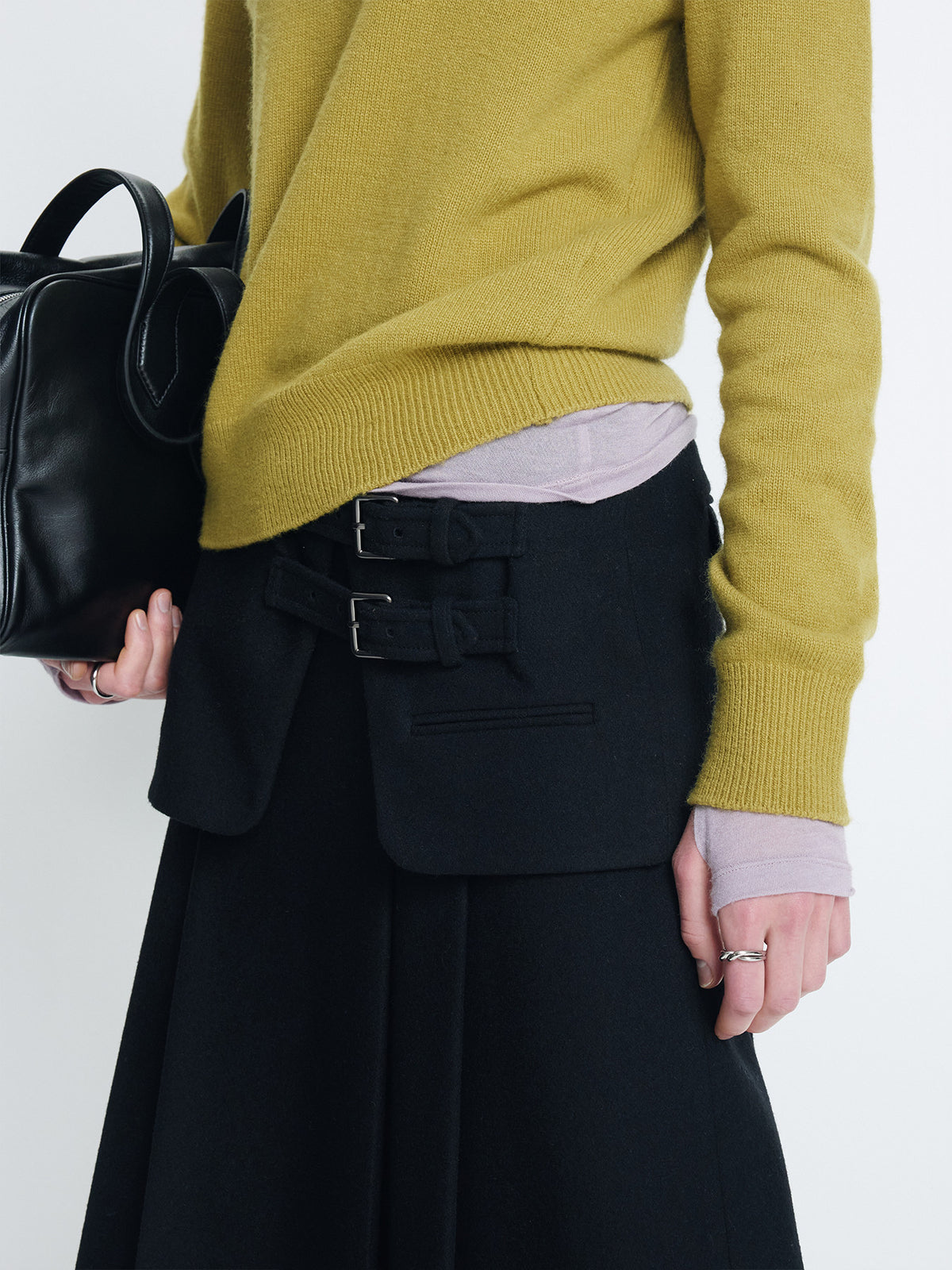 Tonywack - Wool Double-Layered Skirt (Black) product image 5 | TRAB K-Fashion Australia