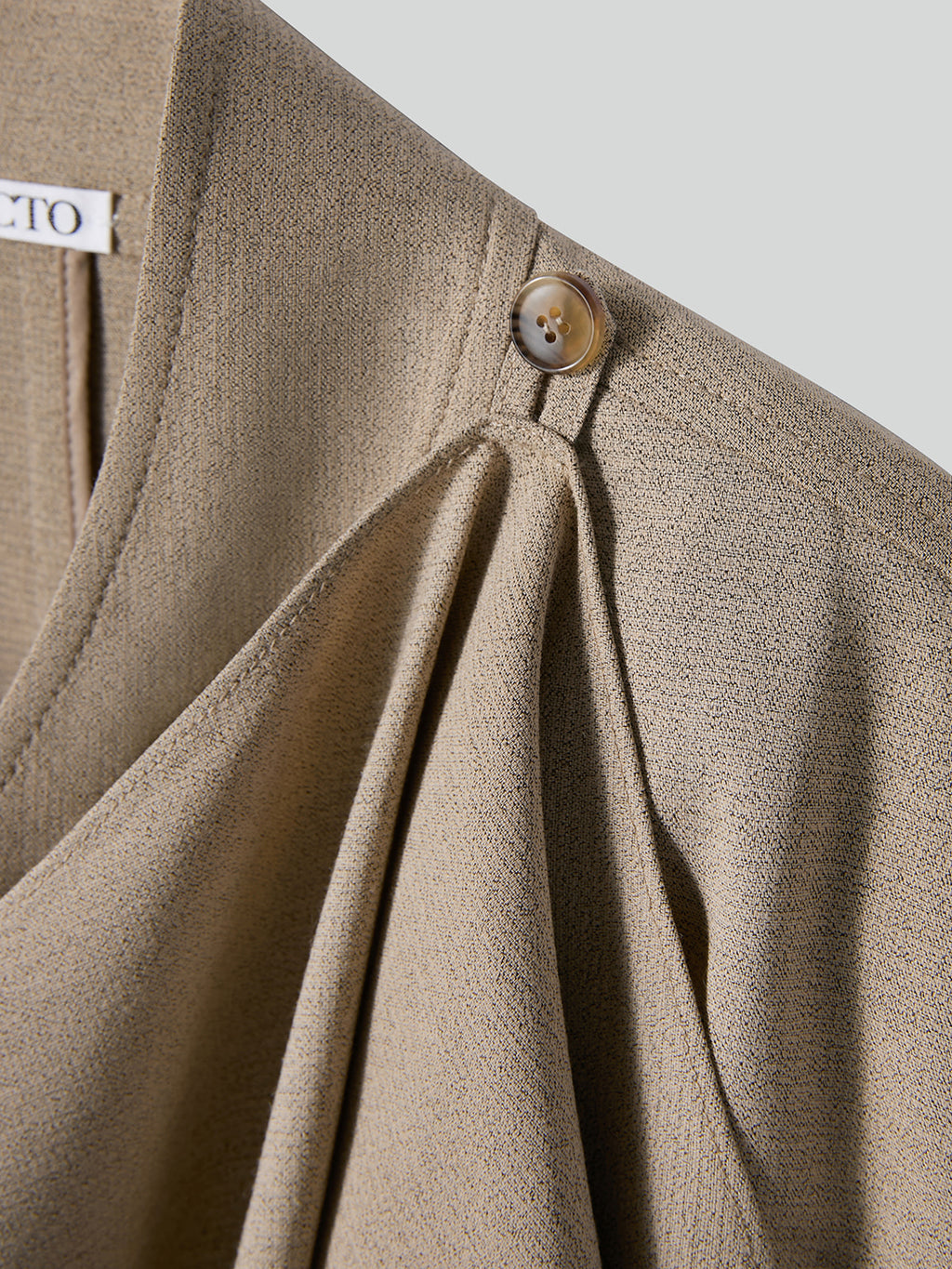Recto - Draped Scarf Detail Jumper (Sand Beige) product image 8 | TRAB K-Fashion Australia